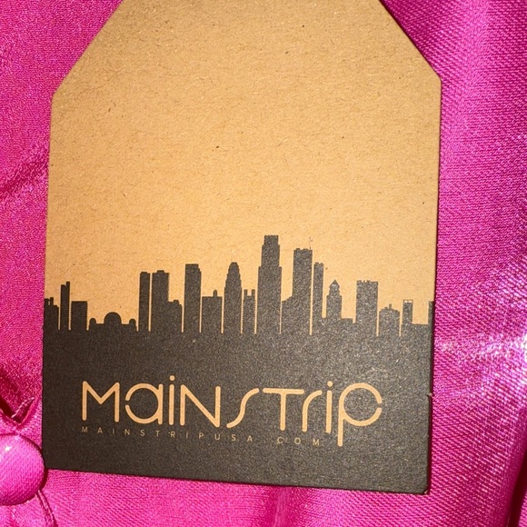 Main Strip Midi Hot Pink Satin Cocteau Formal Party Dress Size Small Hot Pink - Picture 4 of 10